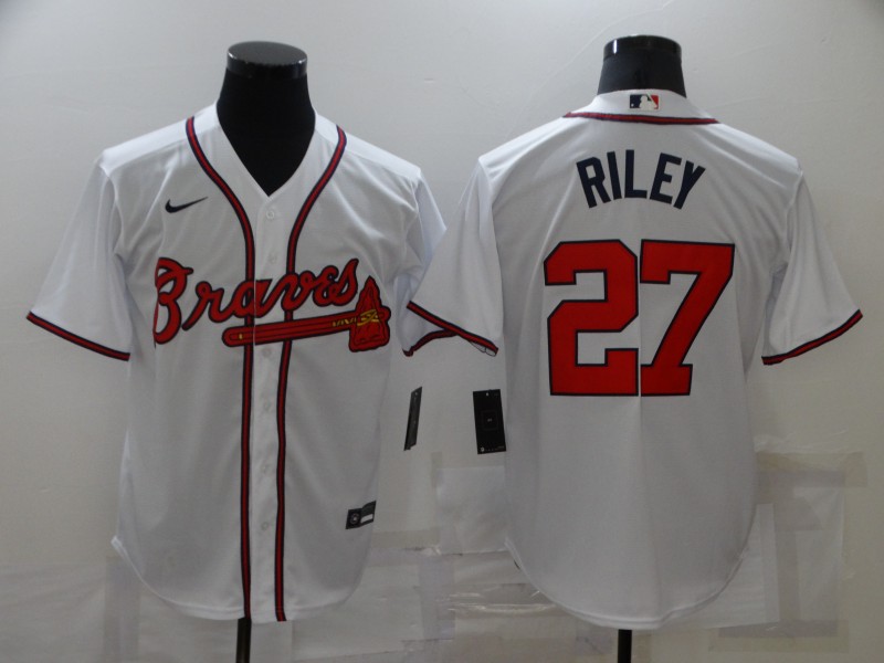 Men's Atlanta Braves Austin Riley #27 White Jersey